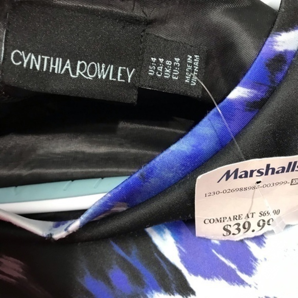 Cynthia Rowley Purple Gray White & Black Floral - Picture 4 of 4